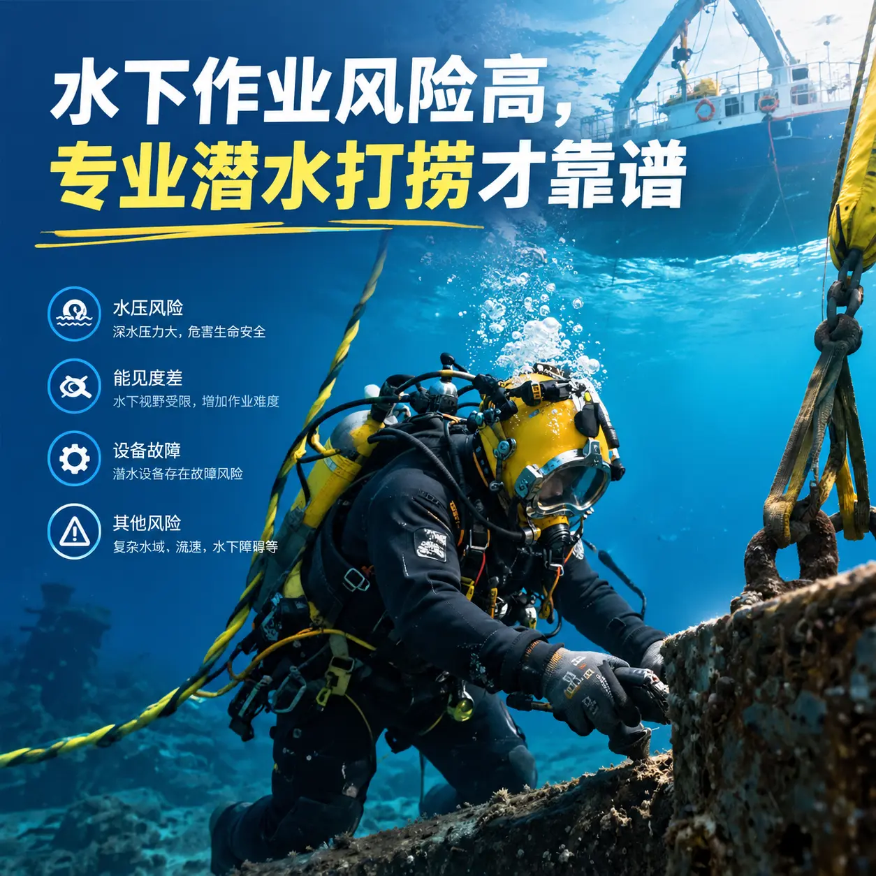 水下作业风险高，龙马潭专业潜水打捞才靠谱